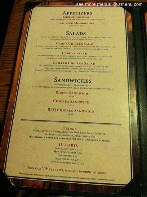 bynum's menu